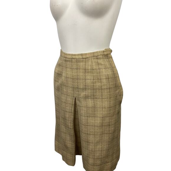 1960s Jantzen Plaid Skirt Fitted Pencil Skirt / Women’s XS - Picture 2 of 5
